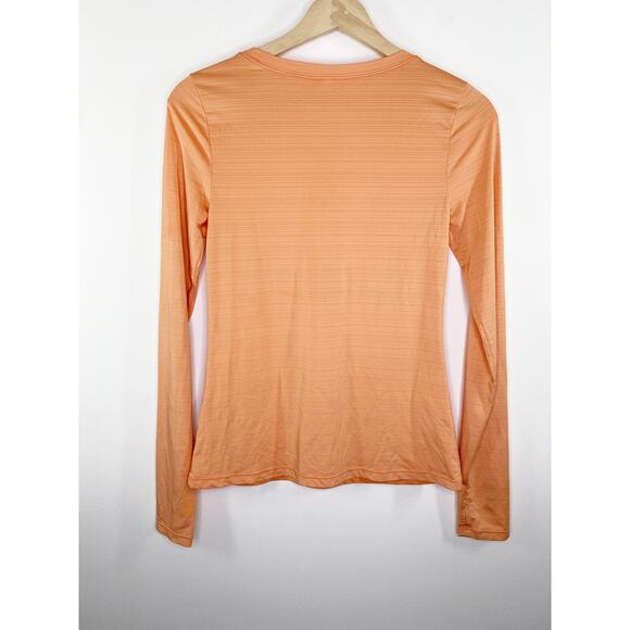 Fabletics Womens Orange Workout Gym Training Running Long Sleeve Tee Size XS - Picture 2 of 9
